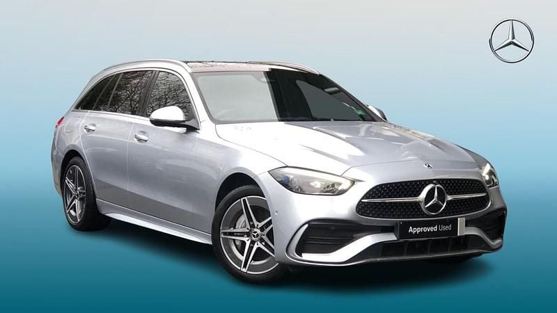 Silver Used 2024 Mercedes C300e AMG Line Premium Plus Estate | £38,995 (Fair price) - Image 1/4
