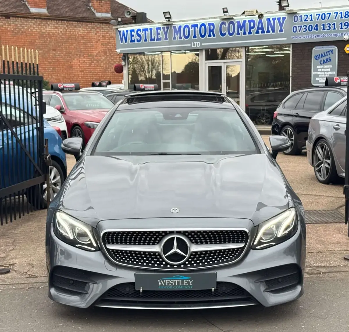 Used Mercedes E220 AMG line 194 HP (142 kW) 2018 Grey Coupe