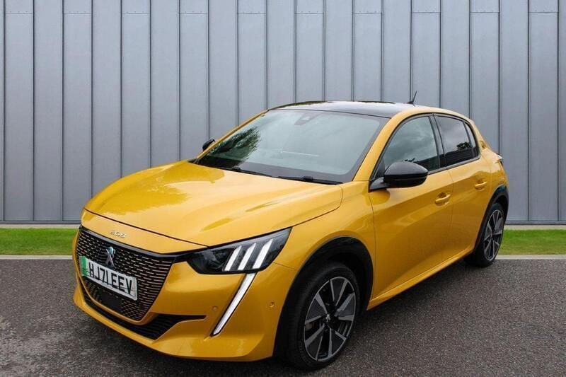 Yellow Used 2021 Peugeot e-208 Premium Hatchback | £13,969 (Fair price) - Image 1/4
