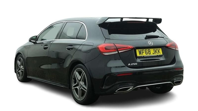 Used Mercedes A250 AMG line 224 HP (164 kW) 2018 Black Hatchback