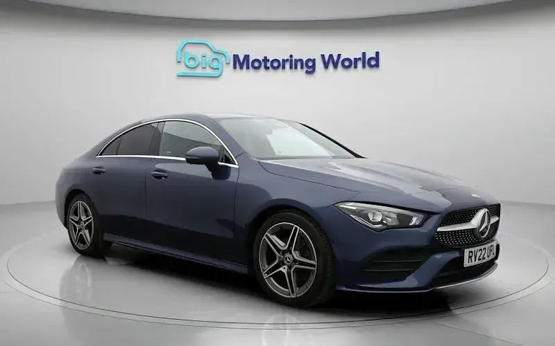 Used Mercedes CLA180 AMG line 136 HP (100 kW) 2022 Blue Coupe