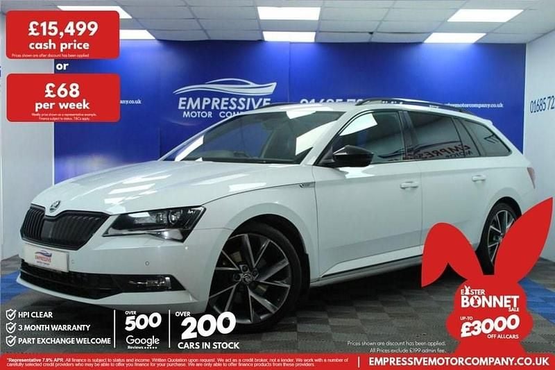 Used Skoda Superb SportLine 190 HP (139 kW) 2019 White Estate