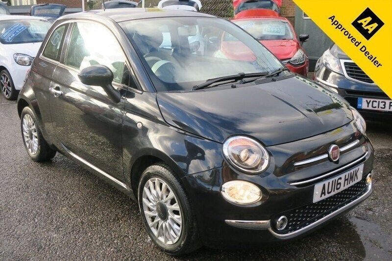 Black Used 2016 Fiat 500 Lounge Hatchback | £5,995 (Fair price) - Image 1/3