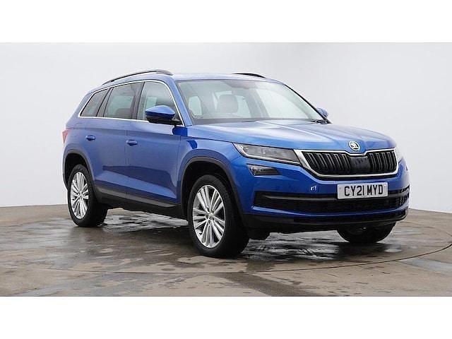 Race blue metallic Used 2021 Skoda Kodiaq SE L SUV | £23,868 (A bit pricey) - Image 1/4