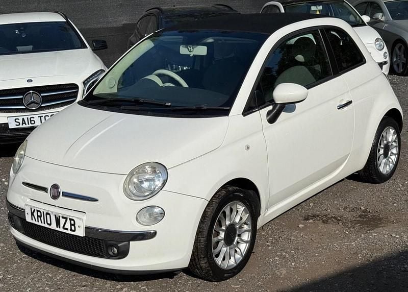 White Used 2010 Fiat 500 Lounge Cabriolet | £3,195 (Super price) - Image 1/4