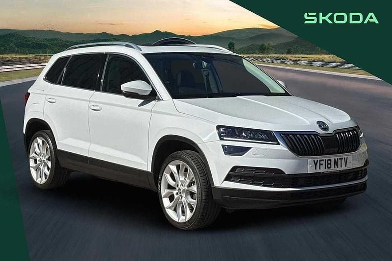 Moon white metallic Used 2018 Skoda Karoq SUV | £13,195 (Fair price) - Image 1/4