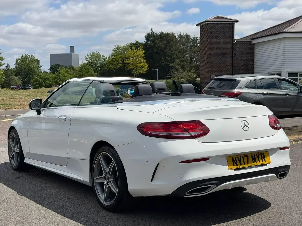 Used Mercedes C250 AMG line 201 HP (147 kW) 2017 White Cabriolet