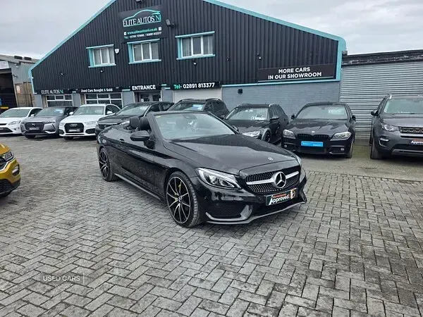 Used Mercedes C220 AMG line 170 HP (125 kW) 2017 Black Cabriolet