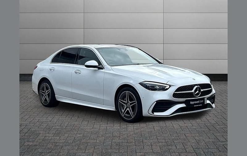 White Used 2024 Mercedes C300e AMG Line Premium Sedan | £35,975 (Good price) - Image 1/4