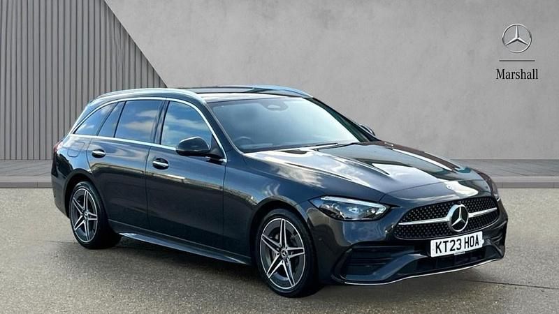 Graphite grey Used 2023 Mercedes C300e AMG Line Premium Plus Estate | £28,290 (Fair price) - Image 1/4
