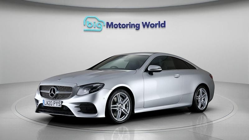 Used Mercedes E220 AMG line 194 HP (142 kW) 2020 Silver Coupe