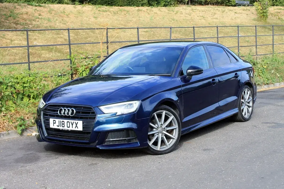 Used Audi A3 Black Edition 150 HP (110 kW) 2018 Blue Sedan