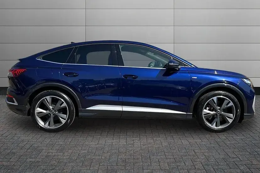 Used Audi Q4 Sportback e-tron S-Line 216 kW (295 HP) 2023 Navarra blue SUV