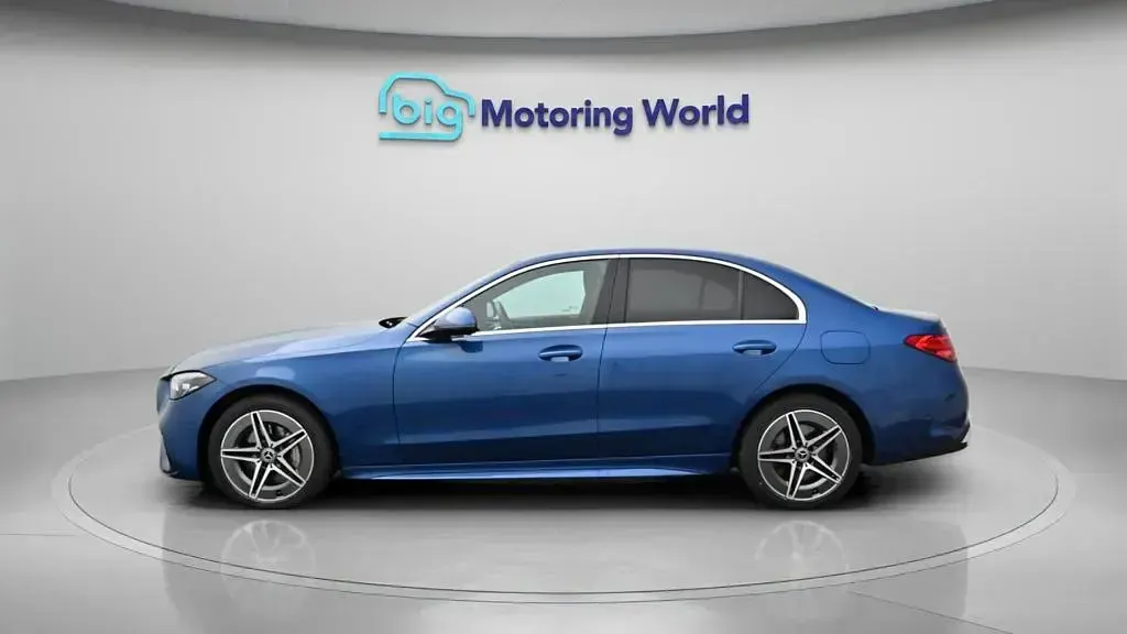 Used Mercedes C300e AMG line 313 HP (230 kW) 2022 Blue Sedan