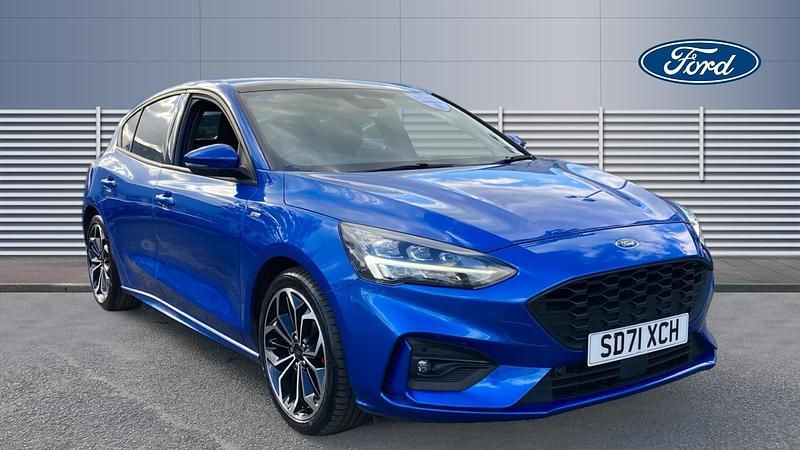 Blue Used 2021 Ford Focus ST-Line X Hatchback | £13,595 (Good price) - Image 1/4