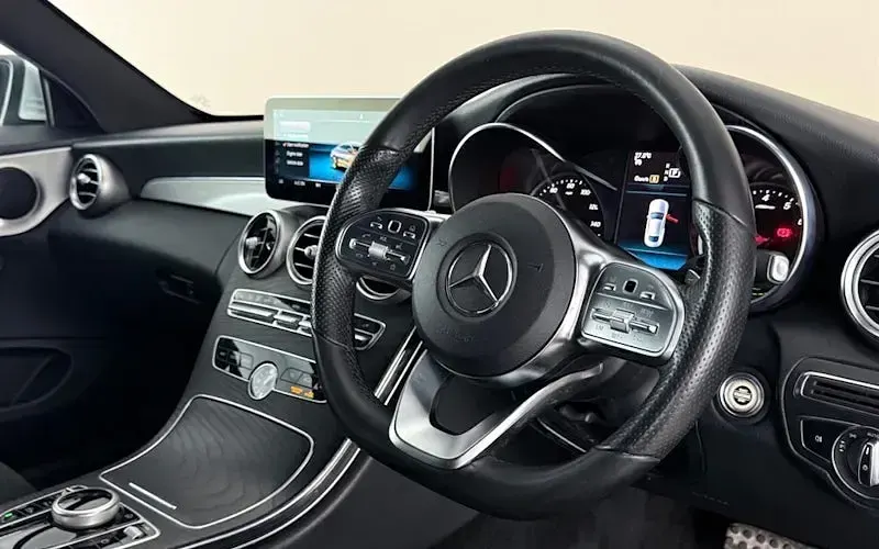 Used Mercedes C200 AMG line 184 HP (135 kW) 2019 Silver Coupe