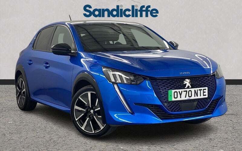 Blue Used 2020 Peugeot e-208 GT-line Hatchback | £10,500 (Good price) - Image 1/4