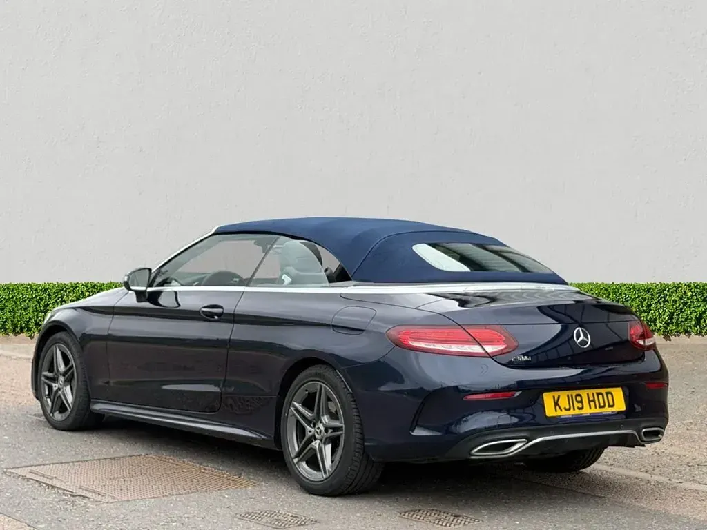 Used Mercedes C300 AMG line 245 HP (180 kW) 2019 Blue Cabriolet