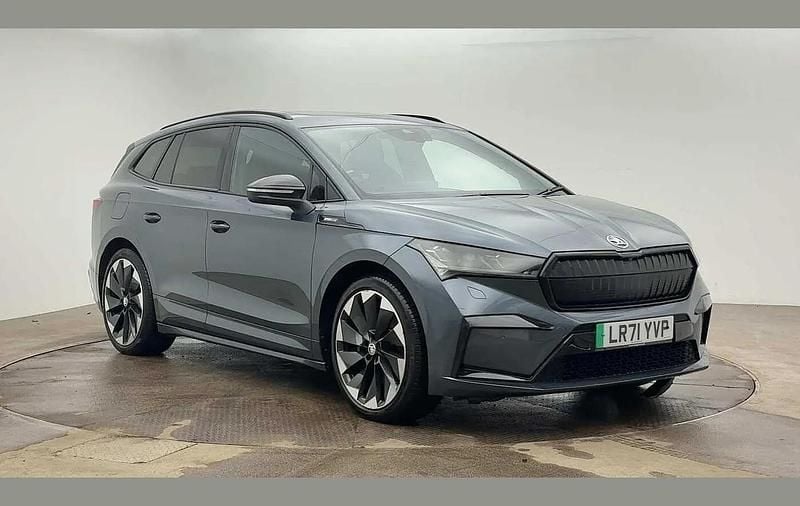 Quartz grey metallic Used 2021 Skoda Enyaq iV SportLine SUV | £23,495 (A bit pricey) - Image 1/4