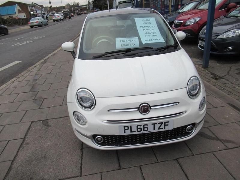 Used Fiat 500 Lounge 69 HP (50 kW) 2016 White Hatchback