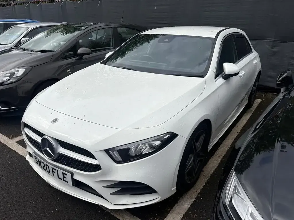 Used Mercedes A200 AMG line 163 HP (119 kW) 2020 White Hatchback