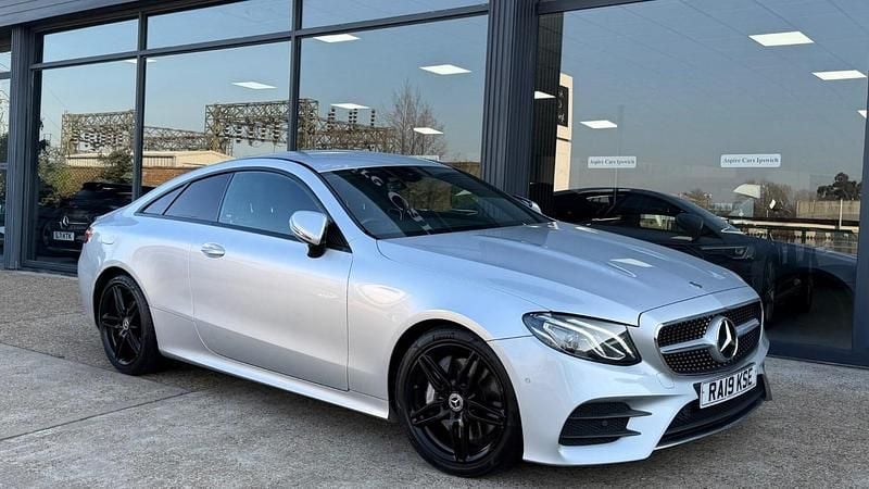 Used Mercedes E300 AMG line 245 HP (180 kW) 2019 Silver Coupe