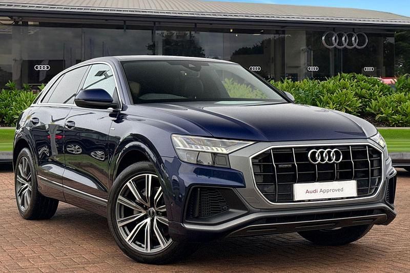 Blue Used 2022 Audi Q8 S-Line SUV | £38,980 (Super price) - Image 1/4