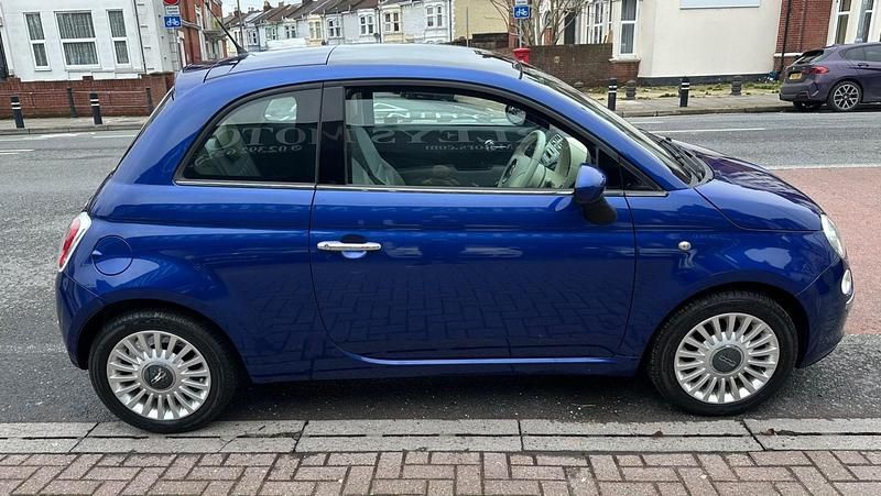 Used Fiat 500 Lounge 69 HP (50 kW) 2009 Blue Cabriolet
