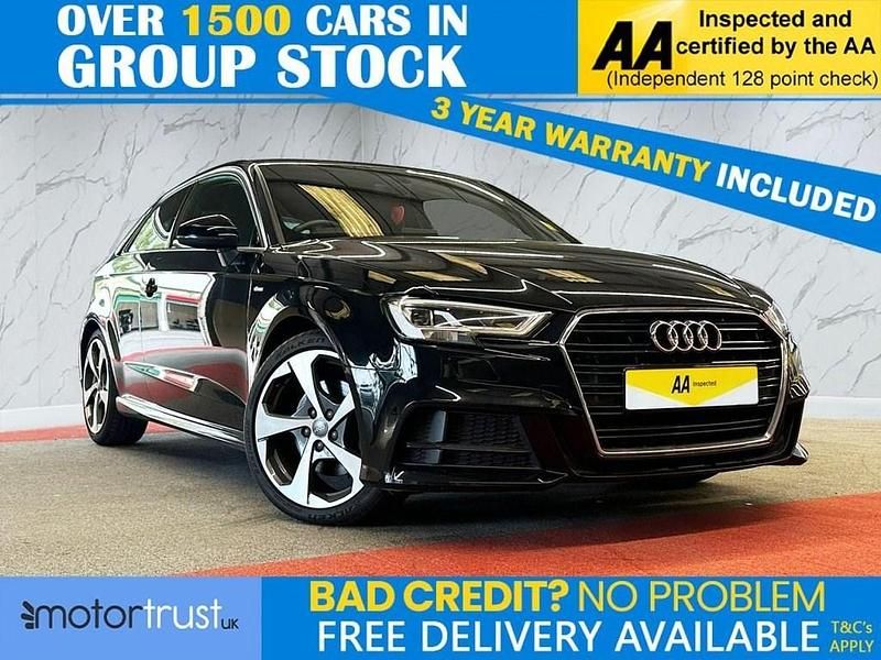 Begagnad Audi A3 S-Line 190 HK (139 kW) 2017 Svart Halvkombi