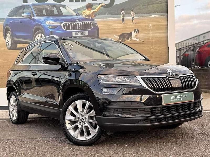 Black magic pearl effect Used 2022 Skoda Karoq SE L SUV | £17,750 (Fair price) - Image 1/4