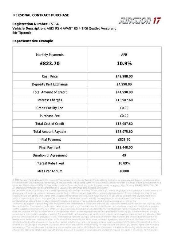 Used Audi RS4 Business 450 HP (330 kW) 2020 Blue Estate
