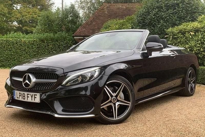 Used Mercedes C220 AMG line 2018 Black Cabriolet