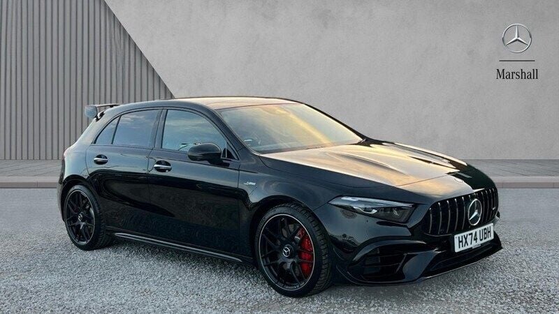Cosmos black metallic Used 2025 Mercedes A45 AMG Hatchback | £53,890 (Fair price) - Image 1/4