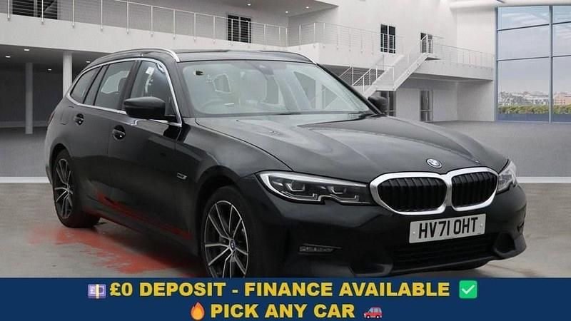 Black Used 2021 BMW 330e Sport Line Estate | £16,849 (Good price) - Image 1/4