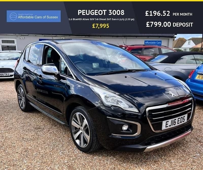 Used Peugeot 3008 Allure 120 HP (88 kW) 2016 Black SUV
