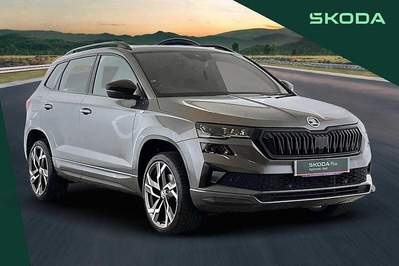 Graphite grey Used 2024 Skoda Karoq SportLine SUV | £27,990 (Fair price) - Image 1/4