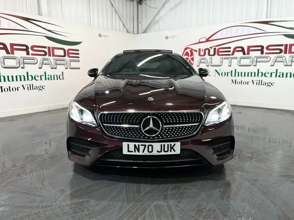 Used Mercedes E350 AMG line 313 HP (230 kW) 2020 Red Coupe