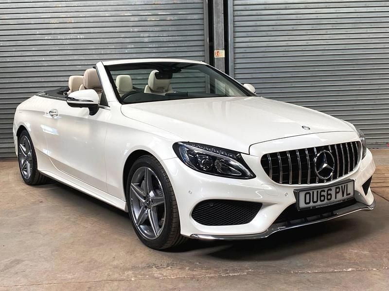 White Used 2016 Mercedes C300 AMG Line Premium Plus Cabriolet | £21,450 (Expensive) - Image 1/4