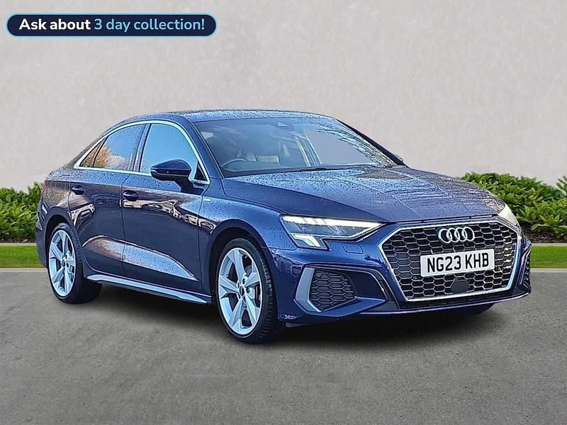 Blue Used 2023 Audi A3 S-Line Sedan | £20,499 (Good price) - Image 1/2