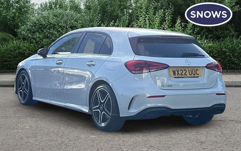 Used Mercedes A250 AMG line 224 HP (164 kW) 2022 White Hatchback