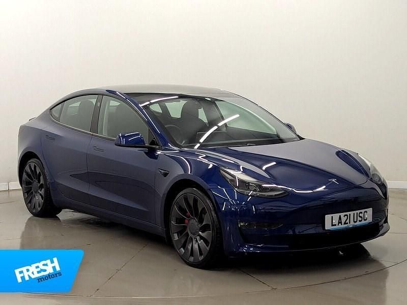 Used Tesla Model 3 Performance 461 kW (627 HP) 2021 Blue Sedan