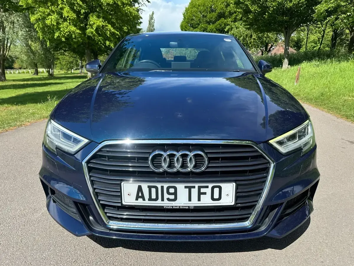 Used Audi A3 S-Line 116 HP (85 kW) 2019 Blue Sedan