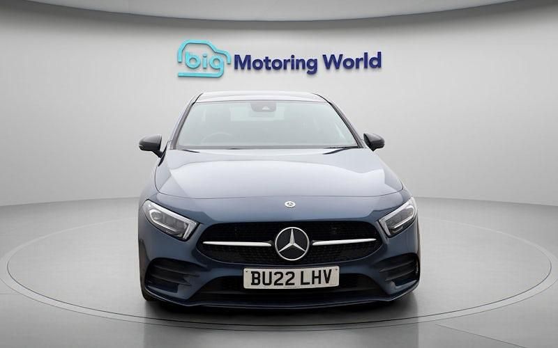Used Mercedes A250 AMG line 259 HP (190 kW) 2022 Blue Sedan