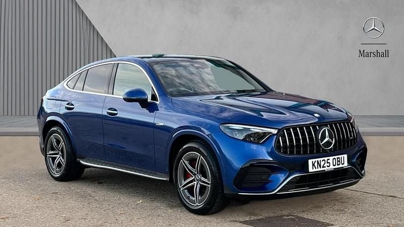 Spectral blue metallic Used 2025 Mercedes GLC43 AMG Premium Plus Coupe | £69,145 - Image 1/4
