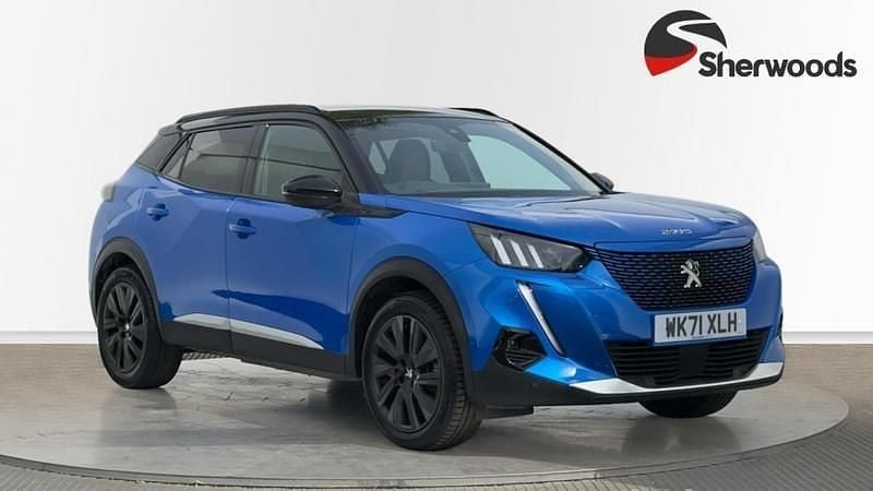 Blue Used 2021 Peugeot e-2008 Premium SUV | £14,549 (Fair price) - Image 1/4