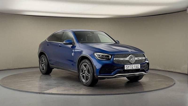 Spectral blue Used 2022 Mercedes GLC300e AMG line Coupe | £34,100 (Super price) - Image 1/4
