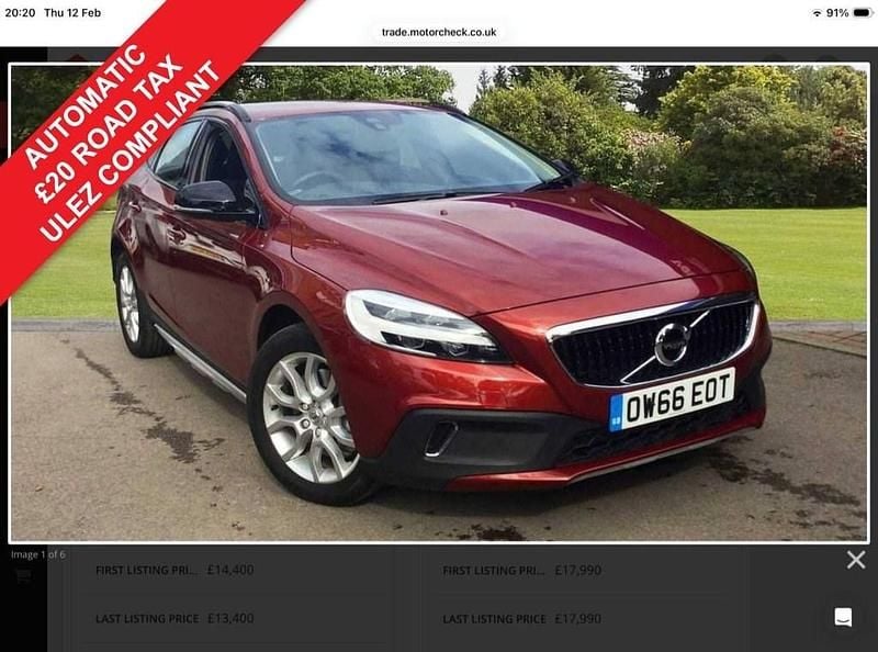 Used Volvo V40 Pro 120 HP (88 kW) 2017 Red Hatchback