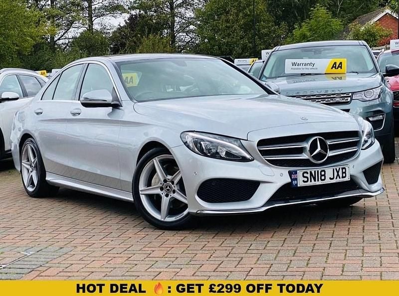 Silver Used 2018 Mercedes C220 AMG Line Premium Sedan | £12,300 (Fair price) - Image 1/4