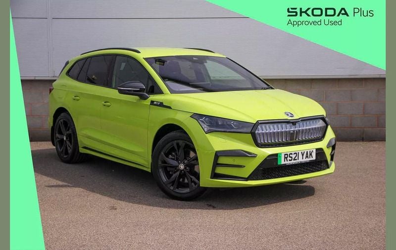 Green Used 2023 Skoda Enyaq iV vRS SUV | £33,990 (A bit pricey) - Image 1/4