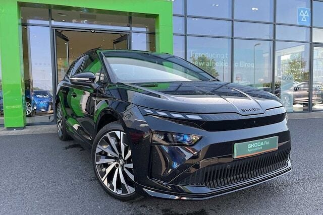 Black magic pearl effect Used 2025 Skoda Enyaq iV SportLine SUV | £38,980 - Image 1/4